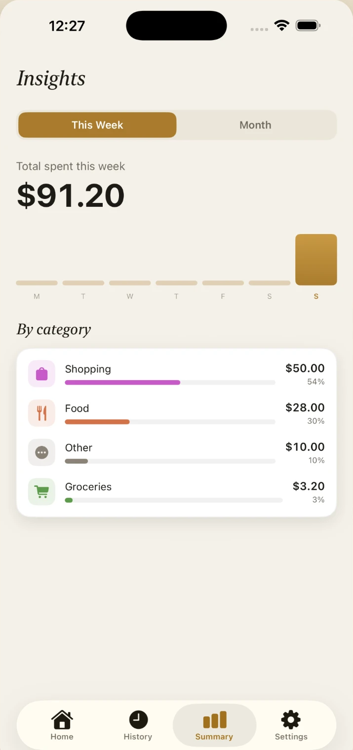 Remi spending summary
